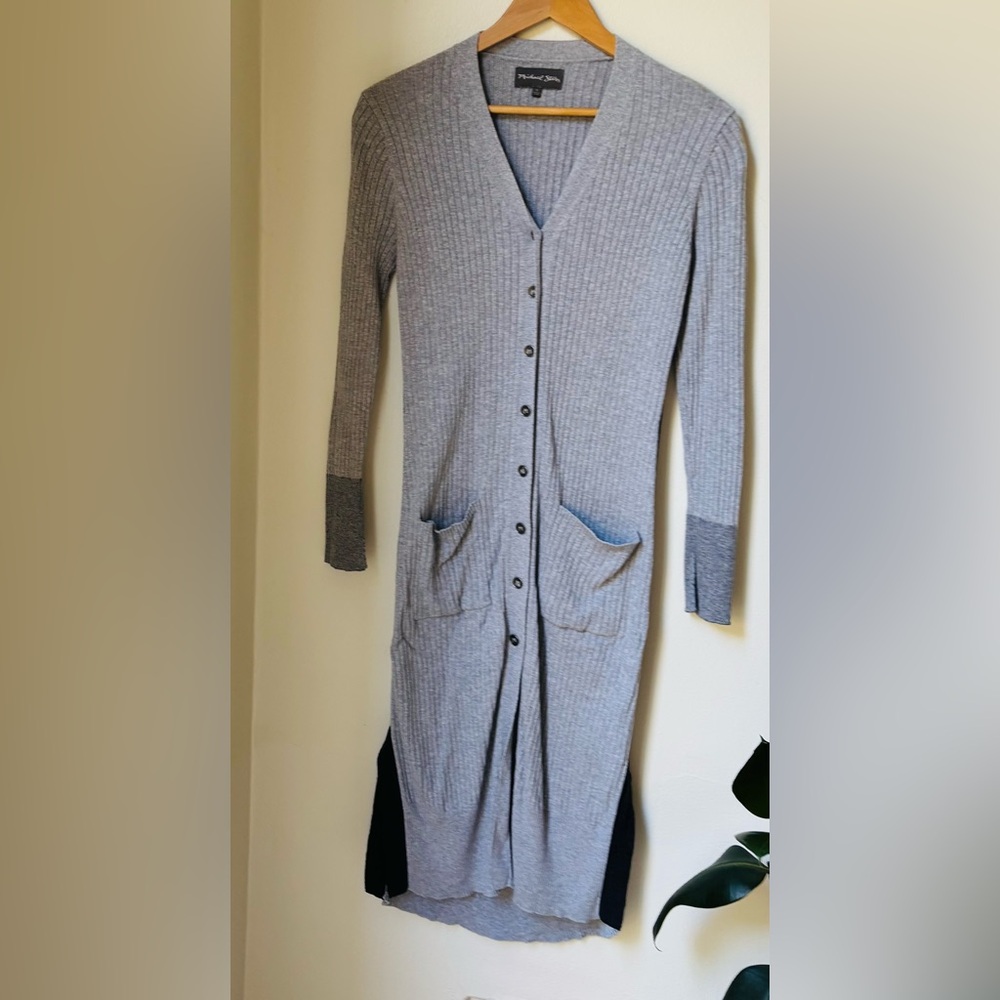 Michael Stars Ribbed long gray dress